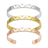 Colorful Crystal Open Cuff Bracelet Stainless Steel