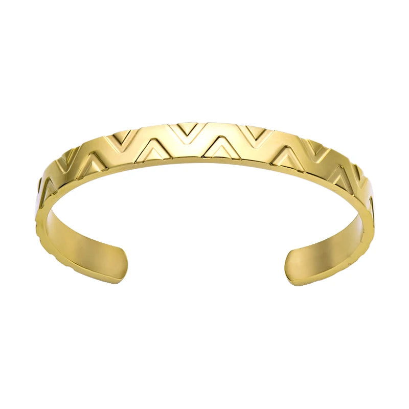 Colorful Crystal Open Cuff Bracelet Stainless Steel
