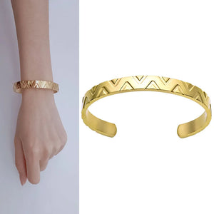 Colorful Crystal Open Cuff Bracelet Stainless Steel