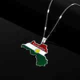 Stainless Steel Kurdistan Map Pendant Necklace
