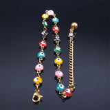 Colorful Eye Beads Anklet Stainless Steel