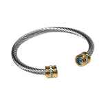 Colorful Zircon Birthstone Cuff Charm Bracelet & Bangle For Women
