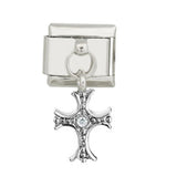 Stainless Steel Composable 9mm Crystal Cross Charm Bracelet