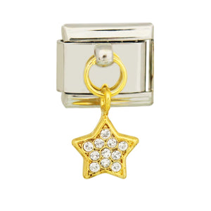 Stainless Steel 9mm Crystal Star Dangle Composable Links