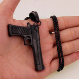 Stainless Steel Rock Gun Model Pendant Necklace
