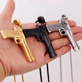 Stainless Steel Rock Gun Model Pendant Necklace