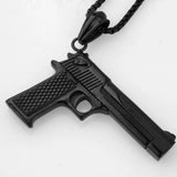 Stainless Steel Rock Gun Model Pendant Necklace