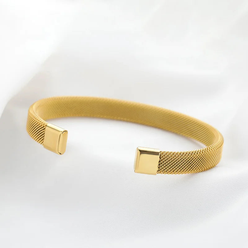 Stainless Steel Couple Bracelets Adjustable Bangles Jewelry Gift