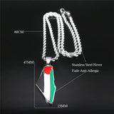 Stainless Steel Map Necklace Jewish Judaica Jerusalem Holy Land Keepsake