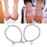 Stainless Steel Couple Bracelet Key Lock Couple Bracelet