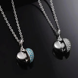 Angel Wings Heart Urn Pendant Necklace for Ashes Crystal Memorial Jewelry