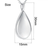 Stainless Steel Teardrop Urn Necklace for Ashes