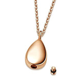 Stainless Steel Teardrop Urn Necklace for Ashes
