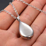 Stainless Steel Teardrop Urn Necklace for Ashes