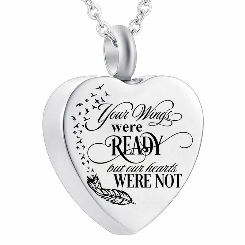 Heart Pendant Urn Necklace Stainless Steel Cremation Jewelry for Ashes