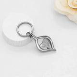 Stainless Steel Crystal Teardrop Heart Keepsake Urn Pendant