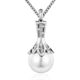 Stainless Steel Pearl Pendant Holder Ash Keepsake Memorial Urn Necklace