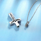 Stainless Steel Cross Pendant Cremation Urn Necklace Charm