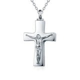 Stainless Steel Cross Pendant Cremation Urn Necklace Charm