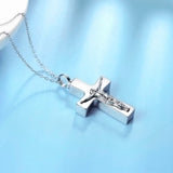 Stainless Steel Cross Pendant Cremation Urn Necklace Charm
