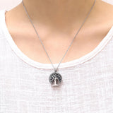 Tree of Life Cremation Urn Pendant Necklace - Stainless Steel