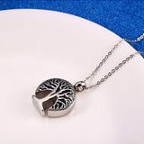 Tree of Life Cremation Urn Pendant Necklace - Stainless Steel