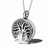 Tree of Life Cremation Urn Pendant Necklace - Stainless Steel