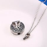 Tree of Life Cremation Urn Pendant Necklace - Stainless Steel