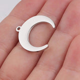 20pcs Stainless Steel Moon Charms Pendants DIY Jewelry Making