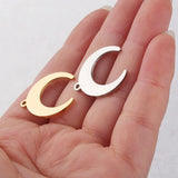 20pcs Stainless Steel Moon Charms Pendants DIY Jewelry Making