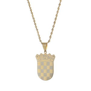 Stainless Steel Croatia Map Pendant Necklace Croatian Jewelry