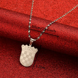 Stainless Steel Croatia Map Pendant Necklace Croatian Jewelry