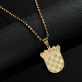 Stainless Steel Croatia Map Pendant Necklace Croatian Jewelry