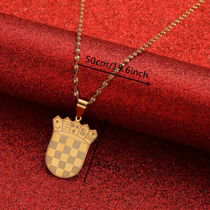 Stainless Steel Croatia Map Pendant Necklace Croatian Jewelry