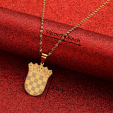 Stainless Steel Croatia Map Pendant Necklace Croatian Jewelry