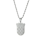 Stainless Steel Croatia Map Pendant Necklace Croatian Jewelry