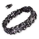 Men's Stainless Steel Cross Link Bracelet, Adjustable Inner Size 7.3-8.0 Inch