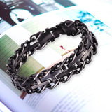 Men's Stainless Steel Cross Link Bracelet, Adjustable Inner Size 7.3-8.0 Inch