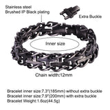 Men's Stainless Steel Cross Link Bracelet, Adjustable Inner Size 7.3-8.0 Inch