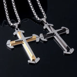 Stainless Steel Cross Pendant Necklace Religious Christian Jewelry Christmas