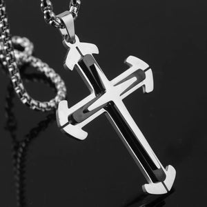 Stainless Steel Cross Pendant Necklace Religious Christian Jewelry Christmas