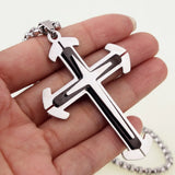 Stainless Steel Cross Pendant Necklace Religious Christian Jewelry Christmas