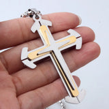 Stainless Steel Cross Pendant Necklace Religious Christian Jewelry Christmas
