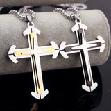 Stainless Steel Cross Pendant Necklace Religious Christian Jewelry Christmas