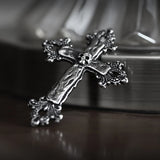 Stainless Steel Cross Skull Pendant Necklace Silver Gothic Punk Charm