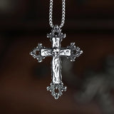 Stainless Steel Cross Skull Pendant Necklace Silver Gothic Punk Charm