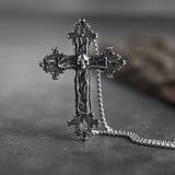 Stainless Steel Cross Skull Pendant Necklace Silver Gothic Punk Charm