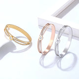 Small Zircon Round Charm Crystal Bangle Woman Bracelet