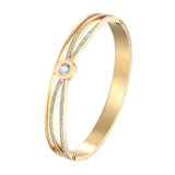 Small Zircon Round Charm Crystal Bangle Woman Bracelet