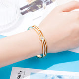 Small Zircon Round Charm Crystal Bangle Woman Bracelet